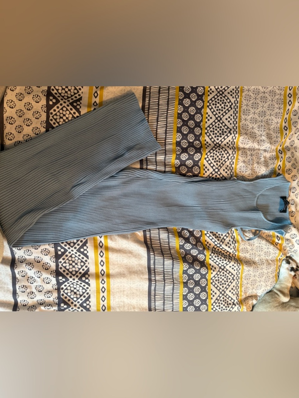 MINKPINK Ribbed Midi Dress in Light Blue